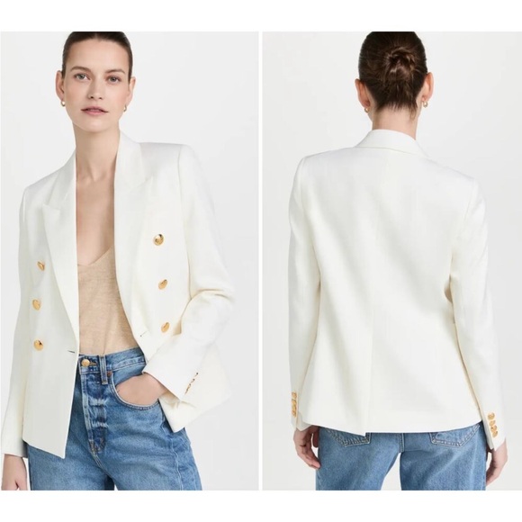Nili Lotan Nathalia Jacket White Blazer Double Breasted NEEDS CLEANING Size 0 - Picture 3 of 11